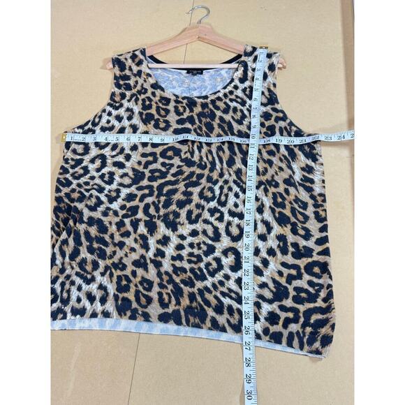 Talbots women’s Sweater Vest Plus Size 2X Cashmere Blend Leopard Preppy Classic - Picture 6 of 6